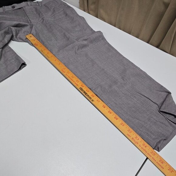 Peter Millar Men Pants 33R (Fits 32x25.5) Gray Wool Slim Fit Office Trousers - Picture 11 of 13